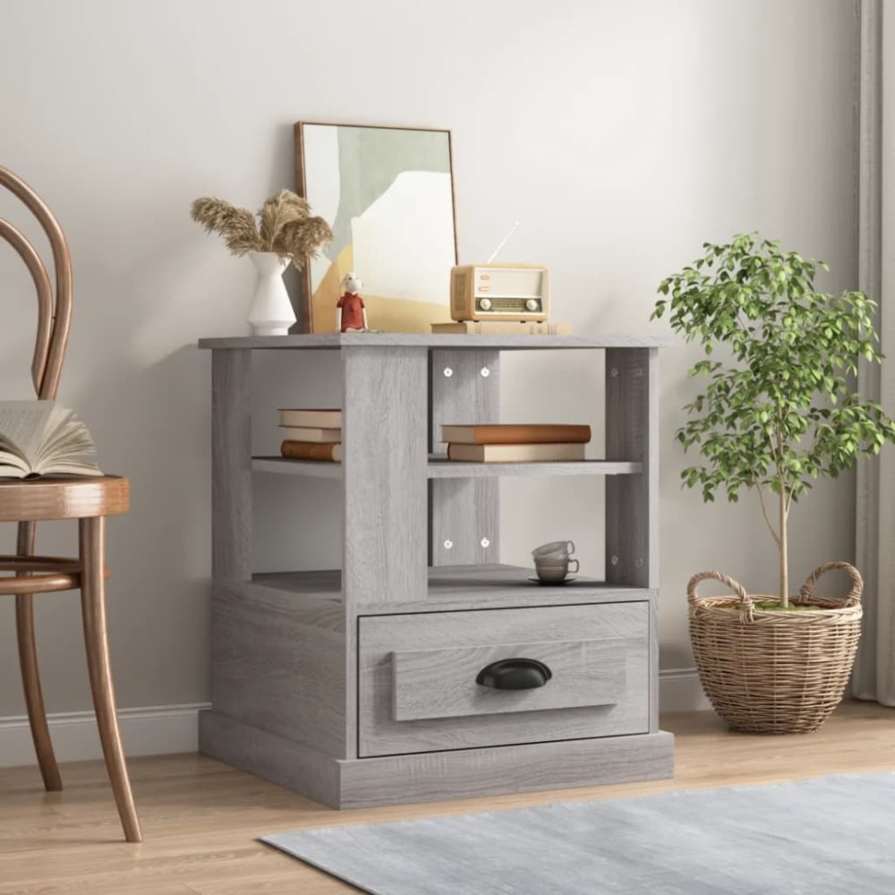 vidaXL Βοηθητικό Τραπέζι Γκρι Sonoma 50x50x60cm Επεξεργασμένο Ξύλο 1 τεμ.