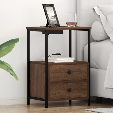 vidaXL Κομοδίνο Καφέ δρυς 40x31x60cm Επεξεργασμένο Ξύλο 1 τεμ.
