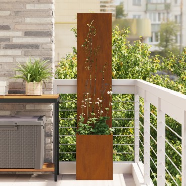 vidaXL Οθόνη Ιδιωτικότητας Κήπου Floral Σκ rusty 32 x 32 x 150 εκ