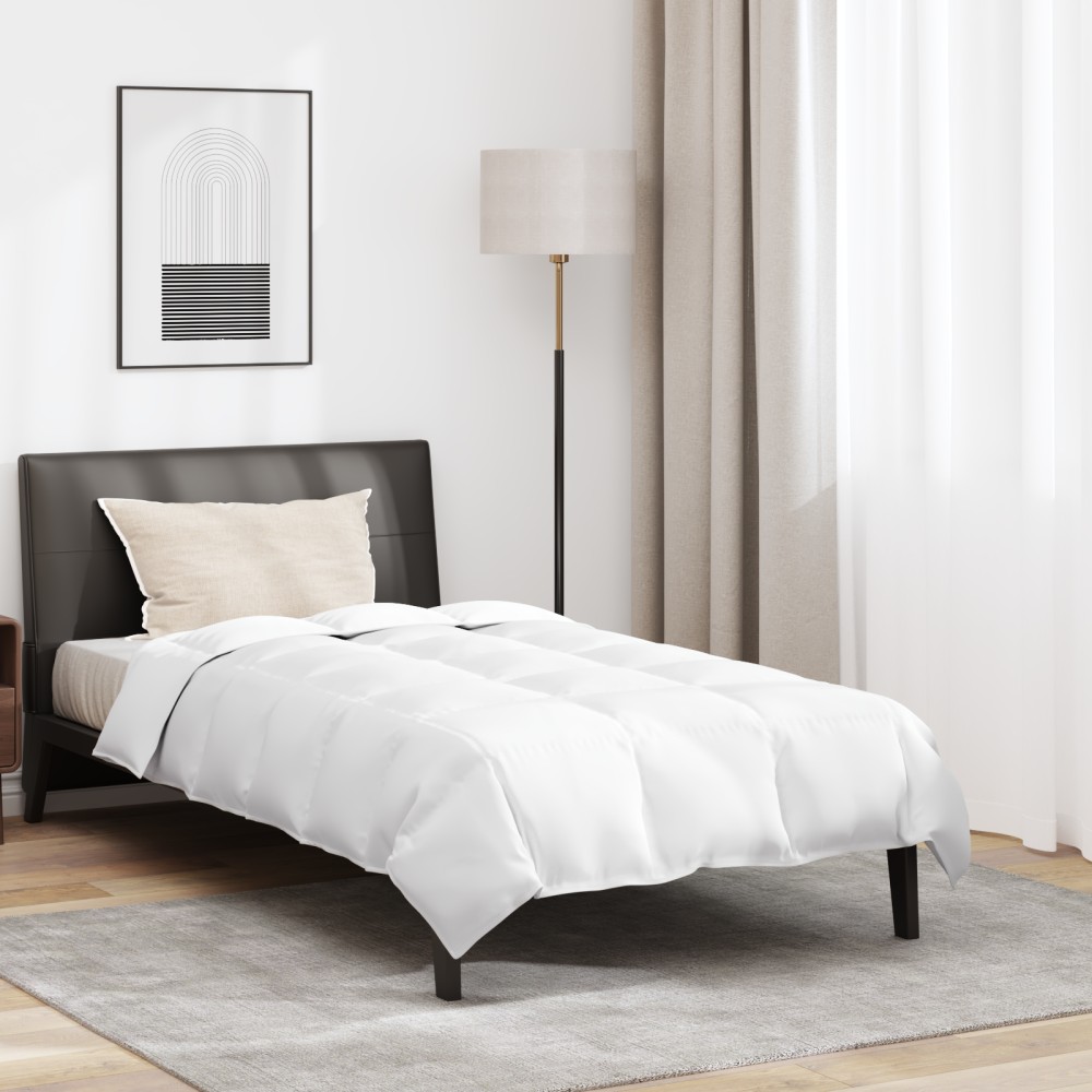 vidaXL Χειμερινό Παπλωματοθήκη με μαξιλάρι 2 τμχ. Λευκό Φτέρος