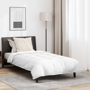 vidaXL Κουβέρτα 2 σε 1 με μαξιλάρι 2 τμχ. Λευκό Φτέρος