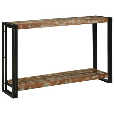 vidaXL Τραπέζι κονσόλας με ράφι 120x33x75cm Στερεό Ανακτηθέν Ξύλο