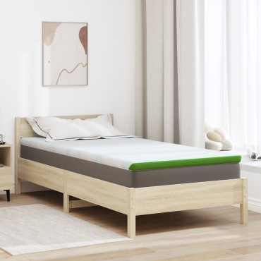 vidaXL Στρώμα επικάλυψης Λευκό και Πράσινο 120 x 200 cm