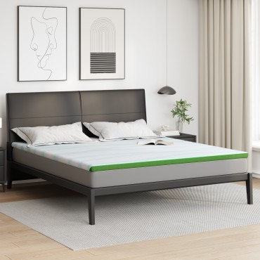 vidaXL Στρώμα επικάλυψης Λευκό και Πράσινο 180 x 200 cm