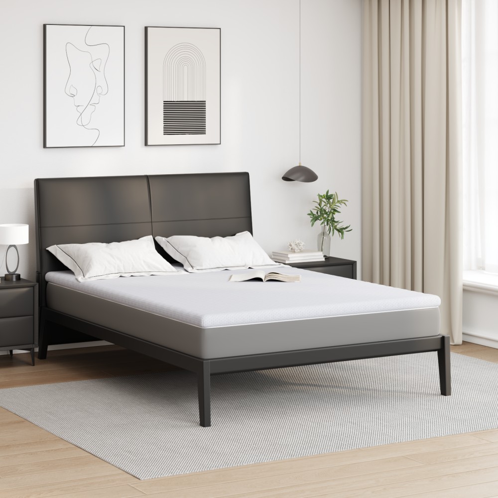 vidaXL Στρώμα επικάλυψης Λευκό 140 x 200 cm Υφασμα Jacquard