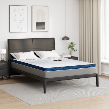 vidaXL Στρώμα επικάλυψης Λευκό 140 x 190 cm Ζακάρ ύφασμα