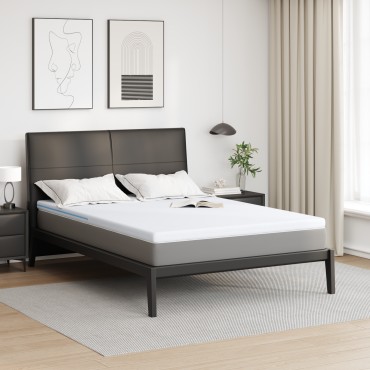 vidaXL Στρώμα επικάλυψης Λευκό 160 x 200 cm Ζακάρ ύφασμα