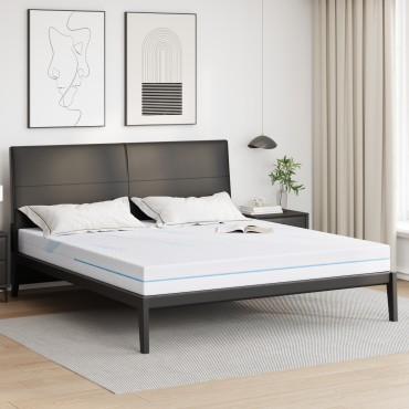 vidaXL Στρώμα Μέτρια σκληρό 180x200cm Λευκό 1 τεμ. - Διπλό