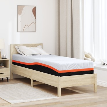 vidaXL Στρώμα Λευκό και Γκρι 70x200cm Ζακάρ ύφασμα 1 τεμ. - Μονό