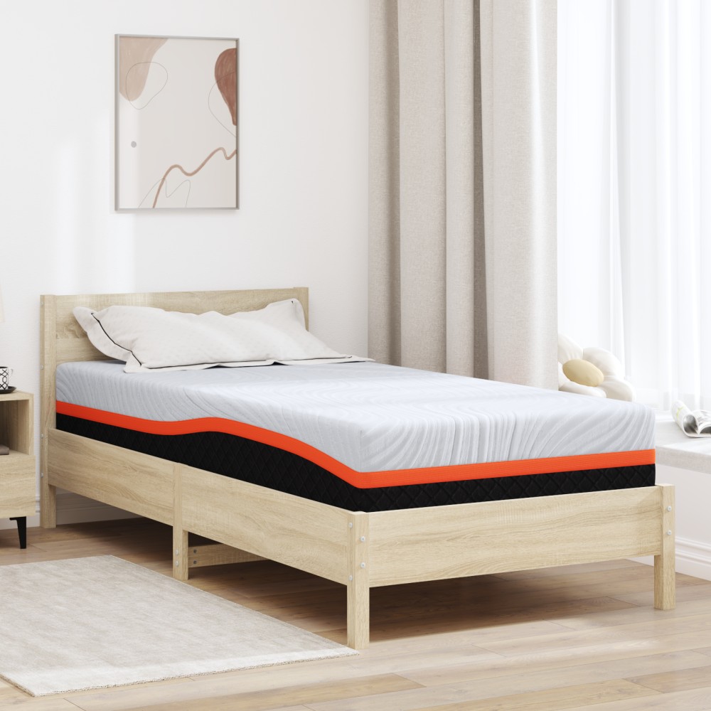 vidaXL Στρώμα Μέτρια σκληρό 120x200cm Λευκό και Γκρι 1 τεμ. - Διπλό