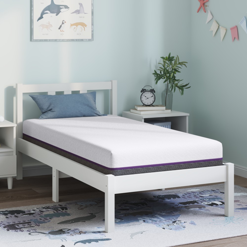 vidaXL Στρώμα Αφρού Μνήμης Μέτριο 80x160cm Λευκό και Γκρι 1 τεμ. - Μονό