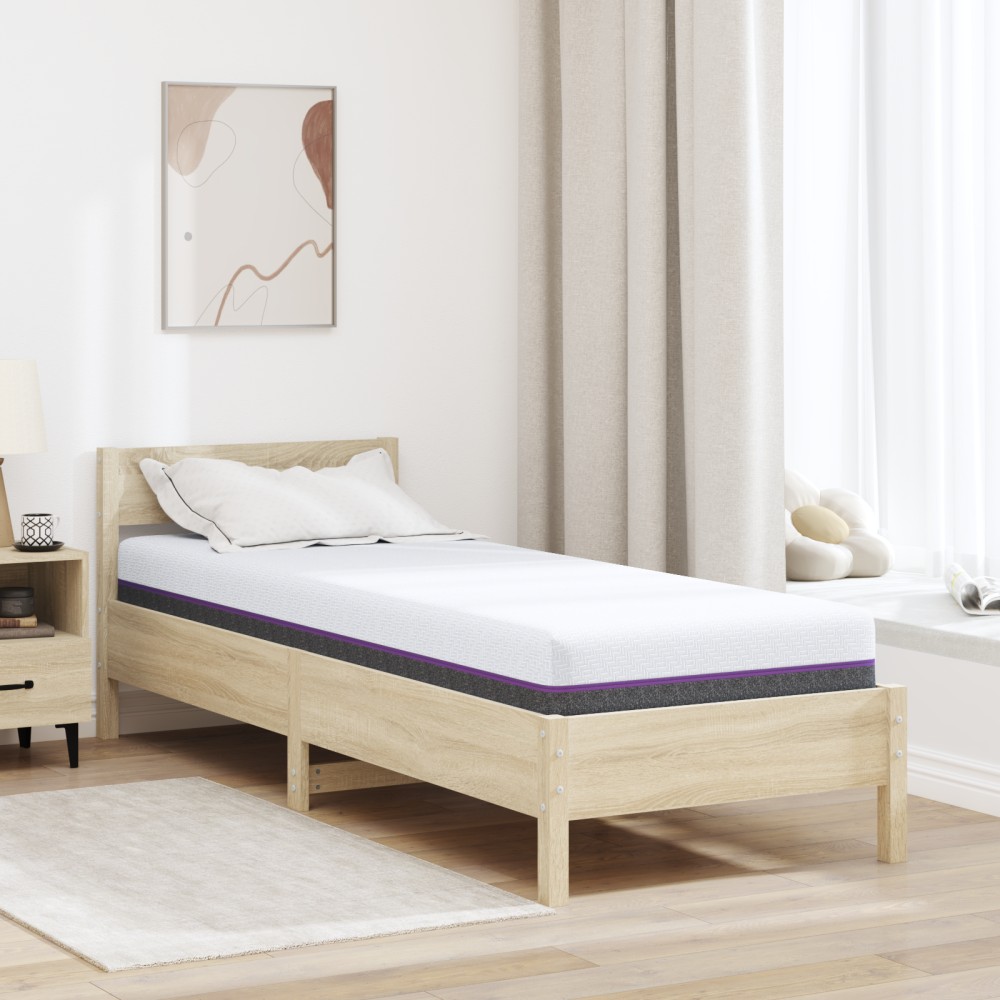 vidaXL Στρώμα Αφρού Μνήμης Μέτριο 70x200cm Λευκό και Γκρι 1 τεμ. - Μονό