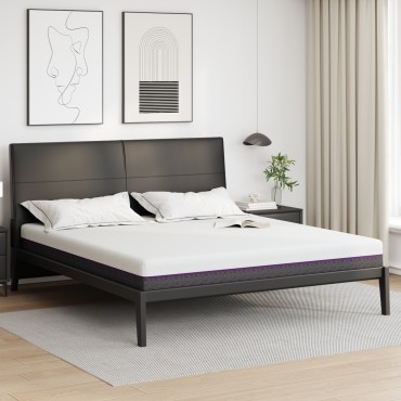 vidaXL Στρώμα Αφρού Μνήμης Μέτριο 180x200cm Λευκό και Γκρι 1 τεμ. - Διπλό