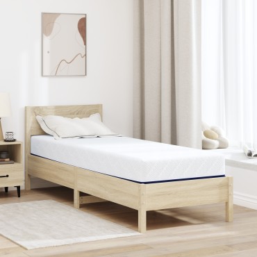 vidaXL Στρώμα Λευκό και Μπλε 80x200cm Ζακάρ ύφασμα 1 τεμ. - Μονό
