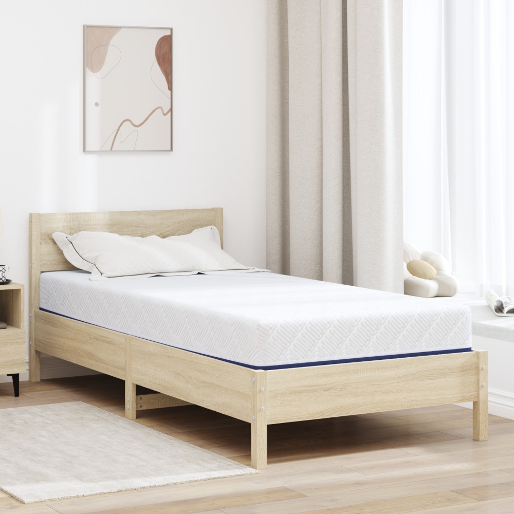 vidaXL Στρώμα Λευκό και Μπλε 90x190cm Ζακάρ ύφασμα 1 τεμ. - Μονό