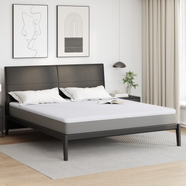 vidaXL Στρώμα επικάλυψης Λευκό 200 x 200 cm Υφασμα Πλεκτό