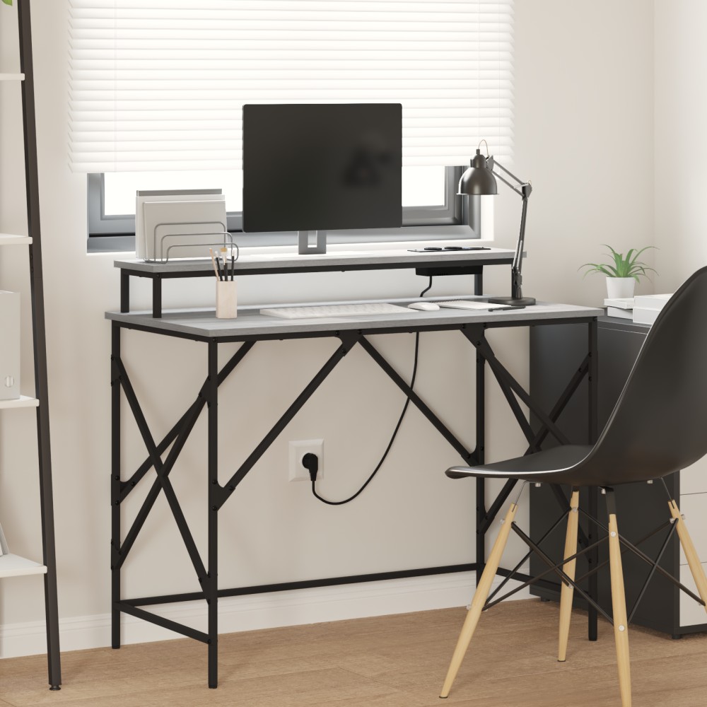 vidaXL Γραφείο Γκρίζο Σονομα 100x50x86,5cm Επεξεργασμένο Ξύλο 1 τεμ.