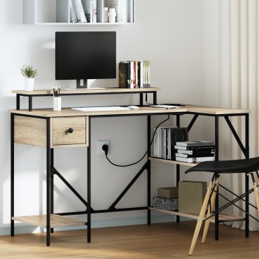 vidaXL Γραφείο Δρύς Sonoma 120x79x86,5cm Επεξεργασμένο Ξύλο 1 τεμ.