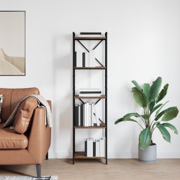 vidaXL Ράφι Βιβλίων 40x30x155cm Επεξεργασμένο Ξύλο Καπνιστό Δρύς 1 τεμ.
