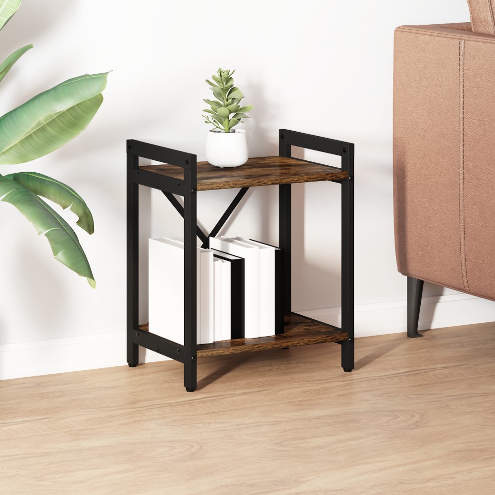 vidaXL Ράφι Βιβλίων 40x30x50cm Επεξεργασμένο Ξύλο Καπνιστό Δρύς 1 τεμ.