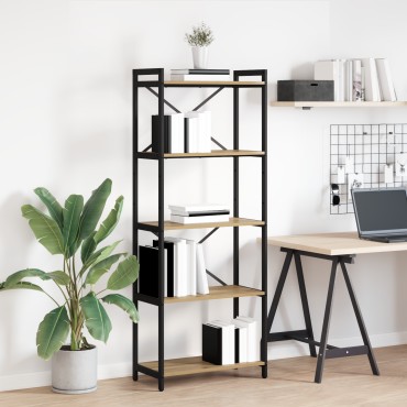 vidaXL Ράφι Βιβλίων 60x30x155cm Επεξεργασμένο Ξύλο Artisan Oak 1 τεμ.