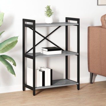 vidaXL Ράφι Βιβλίων 60x30x85cm Επεξεργασμένο Ξύλο Γκρι sonoma 1 τεμ.