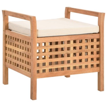 vidaXL Πάγκος με Αποθηκευτικό Χώρο 49x48x49cm Μασίφ Ξύλο Καρυδιάς 1 τεμ.