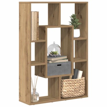 vidaXL Βιβλιοθήκη Αρτισιανή Δρυς 63x20x90cm από Επεξεργασμένο Ξύλο 1 τεμ.