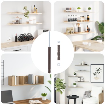 vidaXL Βραχίονες Floating Shelf 12 pcs Μπεζ Ø14 x 210 mm Ατσάλι