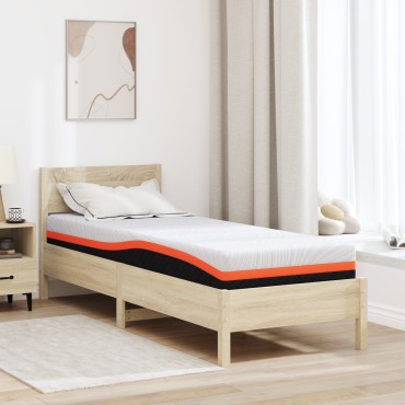 vidaXL Στρώμα Λευκό και Μαύρο 80x200cm Ζακάρ ύφασμα 1 τεμ. - Μονό