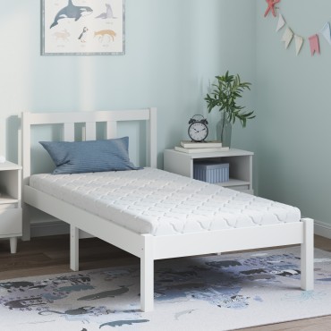 vidaXL Στρώμα Λευκό 80x160cm Ζακάρ ύφασμα 1 τεμ. - Μονό