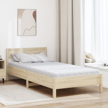 vidaXL Στρώμα Λευκό 90x200cm Ζακάρ ύφασμα 1 τεμ. - Μονό
