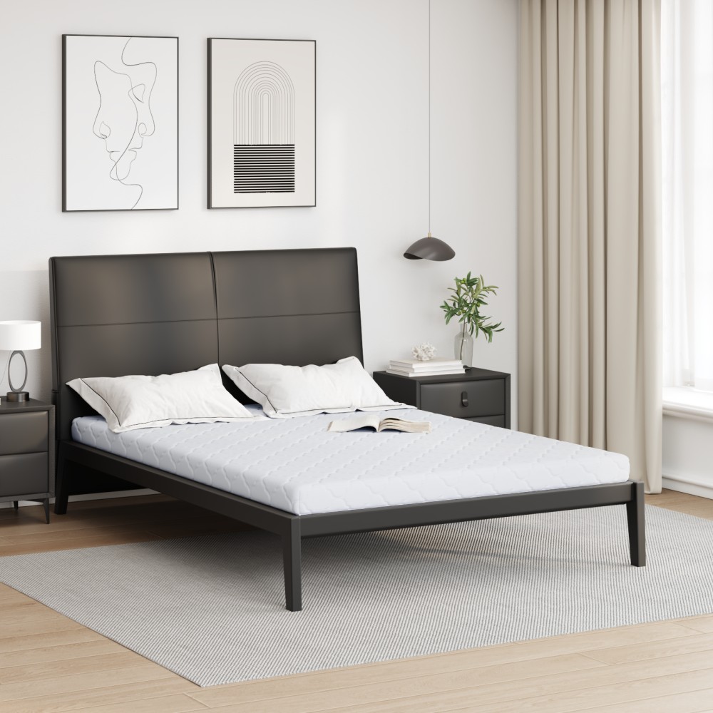 vidaXL Στρώμα Λευκό 160x200cm Ζακάρ ύφασμα 1 τεμ. - Διπλό