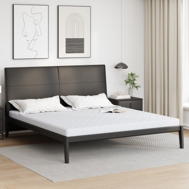 vidaXL Στρώμα Λευκό 200x200cm Ζακάρ ύφασμα 1 τεμ. - Διπλό