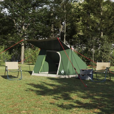 vidaXL Σκηνή Camping με στέγη Πράσινο 282 x 225 x 154 εκ ταφτάς