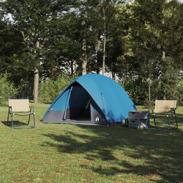 vidaXL Σκηνή Camping με στέγη Μπλε 275 x 230 x 140 εκ. ταφτάς
