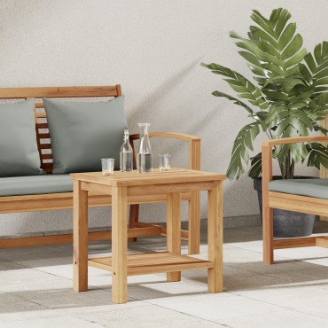 vidaXL Τραπεζάκι σαλονιού με ράφι Καφέ 50x35x45cm Στερεό Ξύλο Τίκ 1 τεμ.