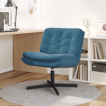 vidaXL Γυριστή Χαλαρωτική Καρέκλα Μπλε 63x75x76cm Βελούδο