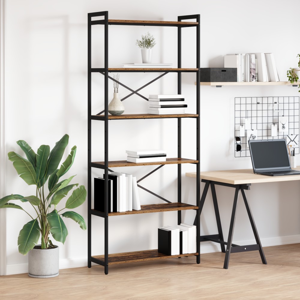 vidaXL Ράφι Βιβλίων 80x30x189,5cm Επεξεργασμένο Ξύλο Παλαιό ξύλο 1 τεμ.