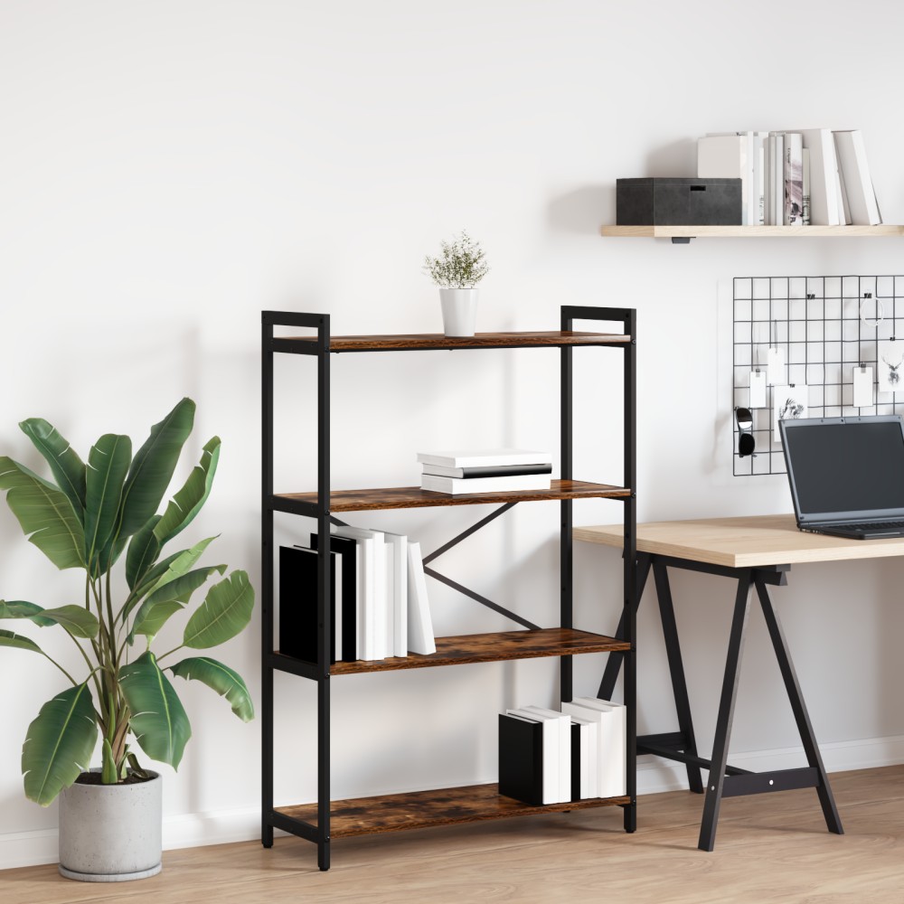 vidaXL Ράφι Βιβλίων 80x30x120cm Επεξεργασμένο Ξύλο Καπνιστό Δρύς 1 τεμ.