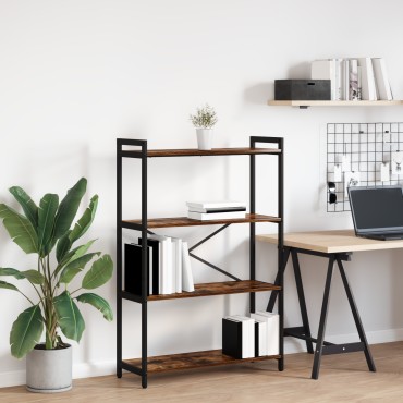 vidaXL Ράφι Βιβλίων 80x30x120cm Επεξεργασμένο Ξύλο Καπνιστό Δρύς 1 τεμ.