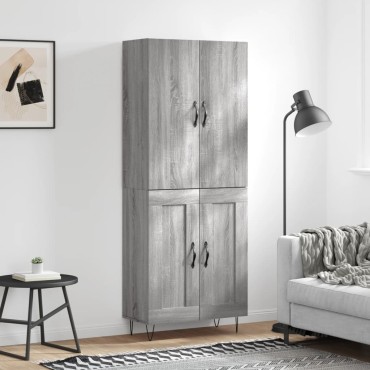 vidaXL Ντουλάπι Γκρι Sonoma 69,5x34x180cm Επεξεργασμένο Ξύλο 1 τεμ.