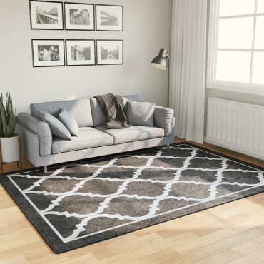 vidaXL Χαλί Πλενόμενο Μαύρο και Λευκό 160x230cm