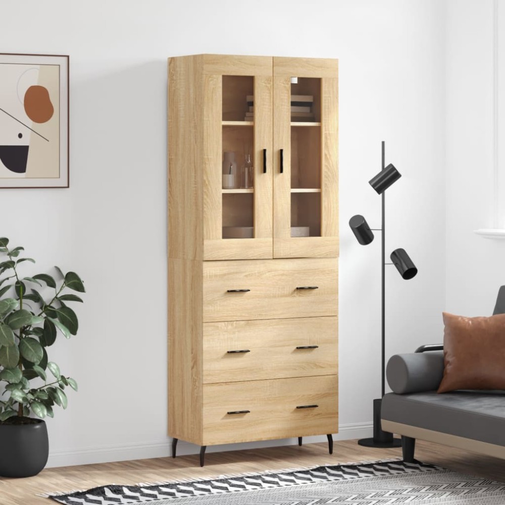 vidaXL Ντουλάπι Sonoma δρυς 69,5x34x180cm από Επεξεργασμένο Ξύλο 1 τεμ.