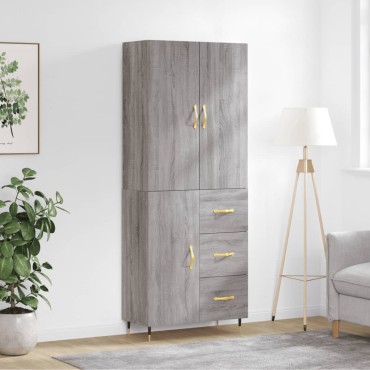 vidaXL Ντουλάπι Γκρι Sonoma 69,5x34x180cm Επεξεργασμένο Ξύλο 1 τεμ.