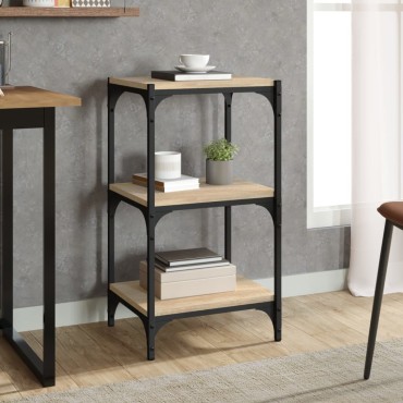 vidaXL Βιβλιοθήκη Sonoma Δρυς 40x33x70,5cm Επεξεργ. Ξύλο & Ατσάλι 1 τεμ.