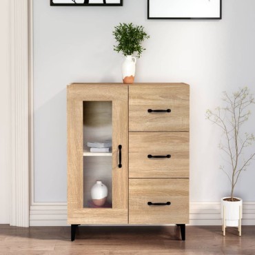 vidaXL Ντουλάπι Sonoma Δρυς 69,5x34x90cm από Επεξεργασμένο Ξύλο 1 τεμ.