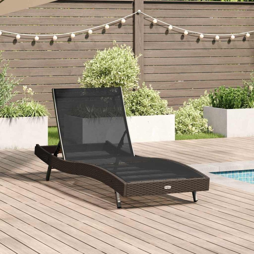 vidaXL Ξαπλώστρα 197x70x82cm συνθετικό ρατάν 1 τεμ.