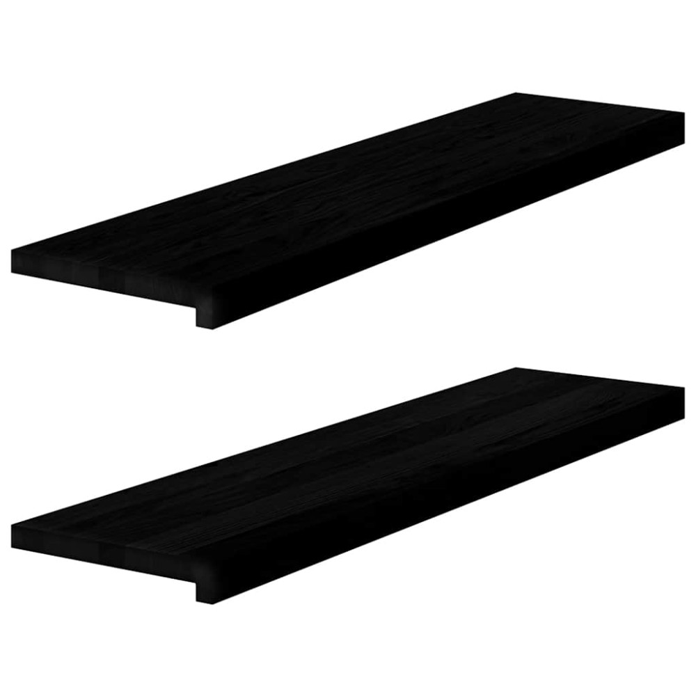 vidaXL Περβάζια παραθύρων 2 τεμ. Καφέ-Μαύρο 100x30x2εκ. Μασίφ Ξύλο Δρυός