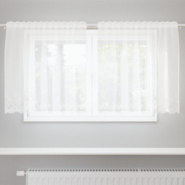 vidaXL Κουρτίνα Δαντέλας με κουρτίνες Λευκό 120x150cm Πολυεστέρας